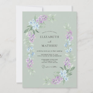 Invitation Mariage de printemps enchanteur vert sauge