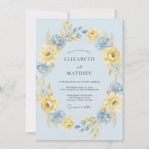 Invitation Mariage de printemps ensoleillé bleu poudré