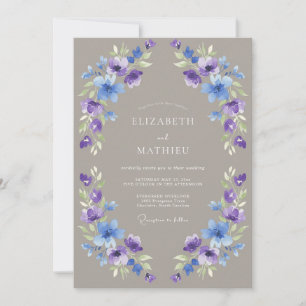 Invitation Mariage de printemps éthéré taupe