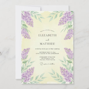 Invitation Mariage de printemps floral éthéré à la lavande