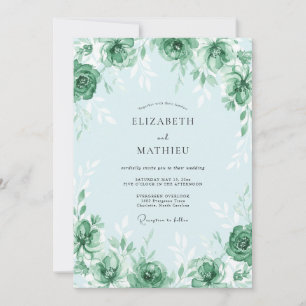 Invitation Mariage de printemps frais vert menthe