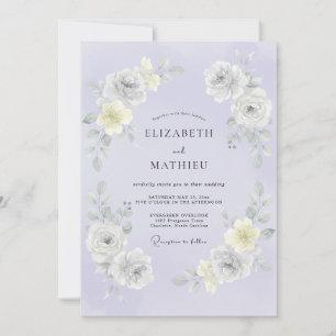 Invitation Mariage de printemps lavande lustré