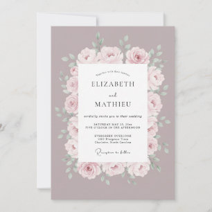 Invitation Mariage de printemps mauve poli
