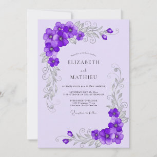 Invitation Mariage de printemps orné de lavande