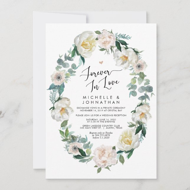Invitation Mariage de Printemps Parfait et Fugace (Devant)