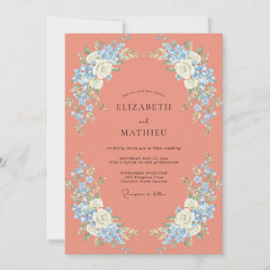 Invitation Mariage de printemps radiant corail