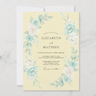 Invitation Mariage de printemps rafraîchissant jaune pâle