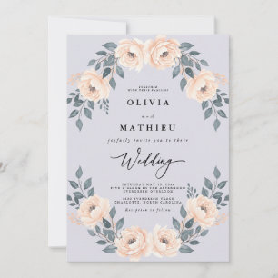 Invitation Mariage de printemps romantique et doux lavande