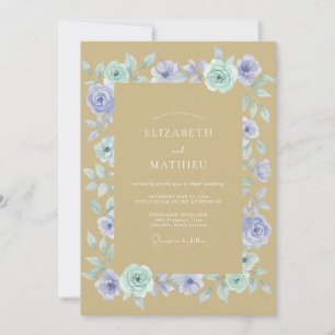 Invitation Mariage de printemps sophistiqué en or