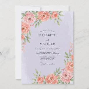 Invitation Mariage de printemps splendide lavande