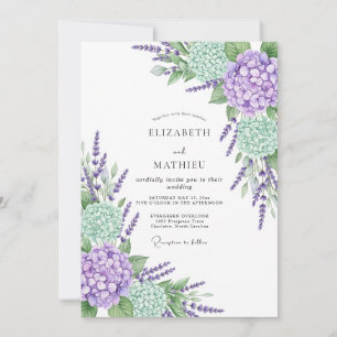 Invitation Mariage de printemps tranquille au lavande