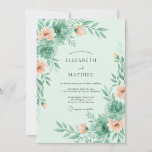 Invitation Mariage de printemps vert menthe luxuriant