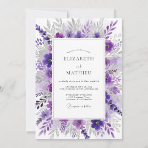 Invitation Mariage de printemps violet gracieux