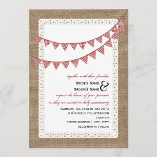 Invitation Mariage de ralliement de En vichy rouge inspiré pa