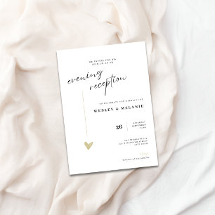 Invitation Mariage de Réception de Soirée Élégant en Or