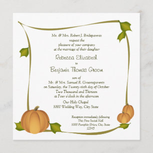 Invitation Mariage de récolte Citrouille d'automne