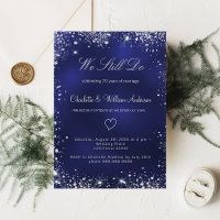 Mariage de renouvellement du voeu bleu marine