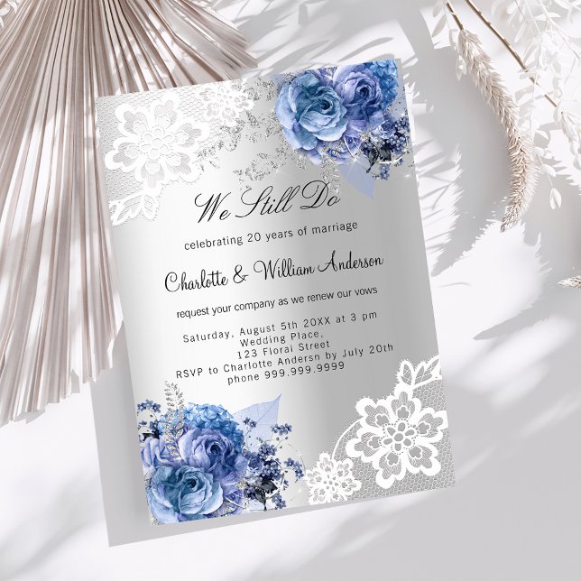 Invitation Mariage de renouvellement du voeu de dentelle fleu (Créateur téléchargé)