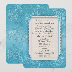 Invitation Mariage de renouvellement Vow intégré Turquoise