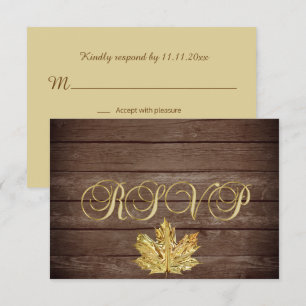 Invitation Mariage de réponse RSVP de mariage automnal rustiq