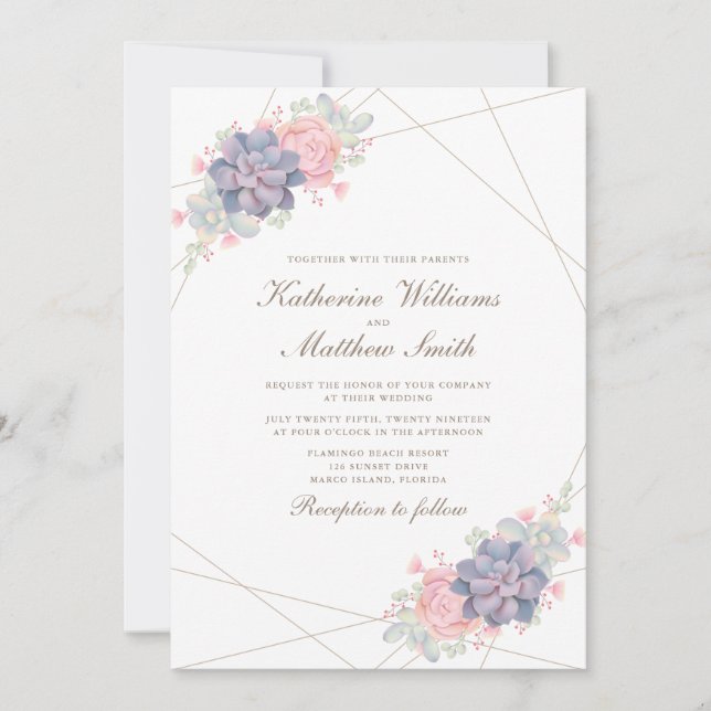 Invitation Mariage de ressort de couleur aquarelle (Devant)