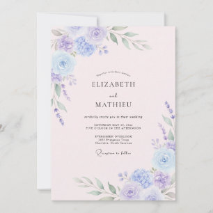 Invitation Mariage de rêve lavande au printemps