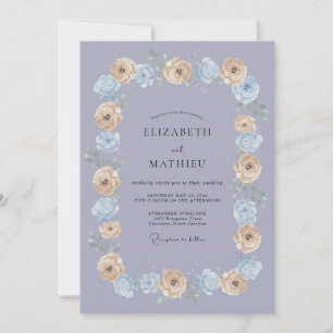 Invitation Mariage de rêve printanier au bleu pervenche