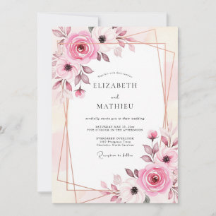 Invitation Mariage de rêve rose poussiéreux de printemps