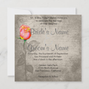 Invitation Mariage de Rose de couleur Vintage Spot Sepia