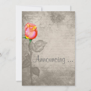 Invitation Mariage de Rose de couleur Vintage Spot Sepia