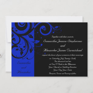 Invitation Mariage de rotation noir/bleu royal