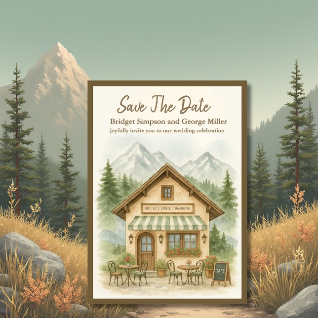 Invitation Mariage de Rustic Mountain Monogram enregistrer la (Créateur téléchargé)