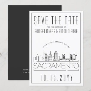 Invitation Mariage de Sacramento   Skyline Enregistrer la dat