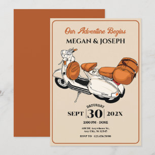 Invitation Mariage de scooter de crème