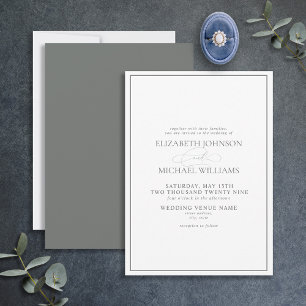 Invitation Mariage de script classique de Sage Vert