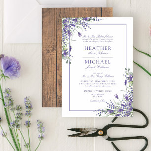 Invitation Mariage de script classique Lavande Eucalyptus Woo