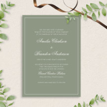 Mariage de script de bordure verte de la taille fo