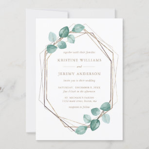 Invitation Mariage de script de café Eucalyptus moderne