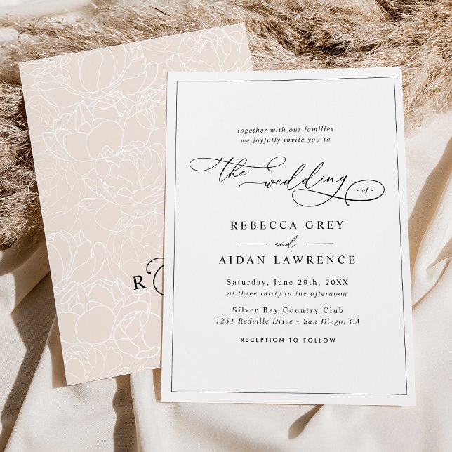Invitation Mariage de script de calligraphie élégante de Boho (Créateur téléchargé)