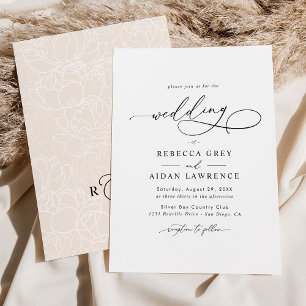 Invitation Mariage de script de calligraphie moderne et éléga