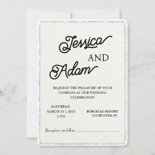 Invitation Mariage de script d'invitation de papier de bord F