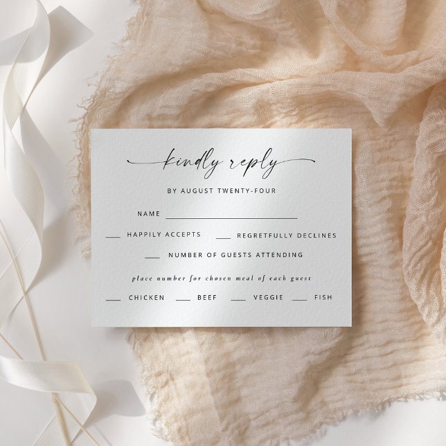 Invitation Mariage de script élégant moderne RSVP (Créateur téléchargé)