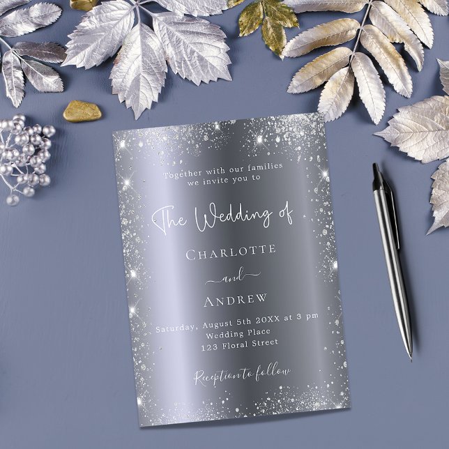 Invitation Mariage de script élégant parties scintillant arge (Créateur téléchargé)