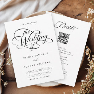 Invitation Mariage de script élégant tout en un