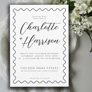 Invitation Mariage de script manuscrit minimaliste Whimsical