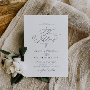 Invitation mariage de script minimal simple