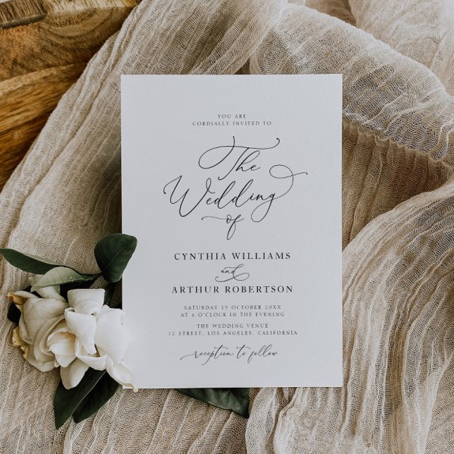 Invitation mariage de script minimal simple (Créateur téléchargé)