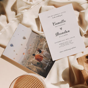 Invitation Mariage de script minimaliste de coeur romantique