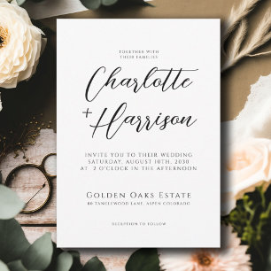 Invitation Mariage de script minimaliste moderne manuscrit