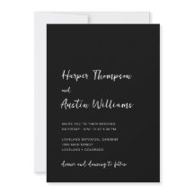 Mariage de script minimaliste moderne noir blanc